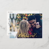 賛美/ハートアクセント付きスクリプト写真 箔シーズンポストカード (正面/裏面)