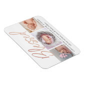 "賛美"バラゴールドフォイル写真誕生のお知らせ マグネット (右側)