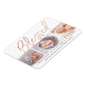 "賛美"バラゴールドフォイル写真誕生のお知らせ マグネット (左側)