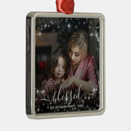 賛美.フェスティバルスターフォトオーバーレイクリスマス メタルオーナメント (右)