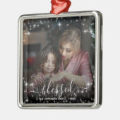 賛美.フェスティバルスターフォトオーバーレイクリスマス メタルオーナメント (左)