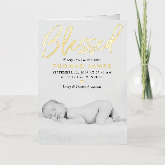 「賛美」フォイ実在トフォイル誕生の発表 箔グリーティングカード (正面)