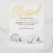 「賛美」フォイ実在トフォイル誕生の発表 箔招待状ポストカード (正面)