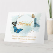 賛美 – 女性のキリスト教信仰バタフライ詩 サンキューカード (正面)