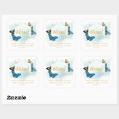 賛美 – 女性のキリスト教信仰バタフライ詩 スクエアシール (シート)