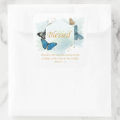 賛美 – 女性のキリスト教信仰バタフライ詩 スクエアシール (バッグ)