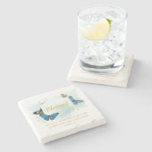 賛美 – 女性のキリスト教信仰バタフライ詩 ストーンコースター (横)