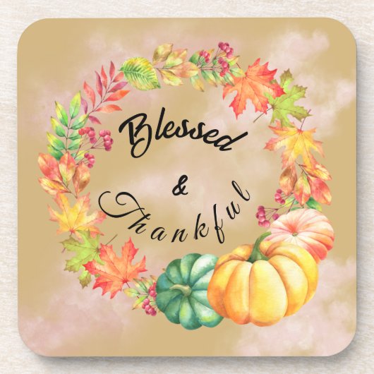 賛美&感謝感謝水カラー秋 コースター (正面)