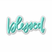 賛美 – 手書き文字 シール (正面)