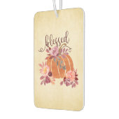 賛美-秋パンプキンとピンクの花 カーエアーフレッシュナー (左)