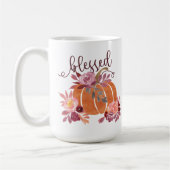 賛美-秋パンプキンとピンクの花 コーヒーマグカップ (左)