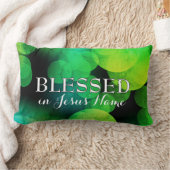 賛美 |緑スタイリッシュの《写真》ぼけ味 |カスタマイズ可能 ランバークッション (ブランケット)