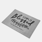 賛美 Farmhouseモダン -ファミリ名を追加 ドアマット (アングル)