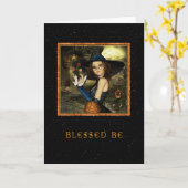 賛美BE – かわいい魔女の星空 カード (黄色い花)