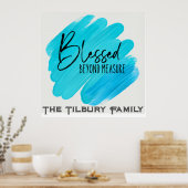 賛美Beyond Measure – 編集可能なファミリ名 ポスター (キッチン)