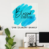 賛美Beyond Measure – 編集可能なファミリ名 ポスター (ホームオフィス)