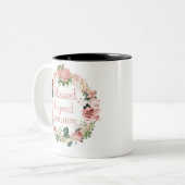 賛美Beyond Measure/赤面ピンクフローラブーケ ツートーンマグカップ (正面左)
