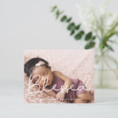 賛美Cute Scriptフォトホリデー ポストカード (スタンド正面)