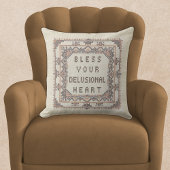 賛美Delusionalハート – ステッチおもしろい済みフェイク クッション