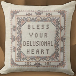 賛美Delusionalハート – ステッチおもしろい済みフェイク クッション