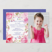 賛美Folids First Holy Communion写真 招待状 (正面/裏面)