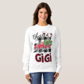 賛美Gigi Red-plaidクリスマス スウェットシャツ (正面フル)