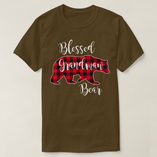 賛美Grandmaw Bear Red Buffalo Check Plaid Gran Tシャツ (デザイン正面)
