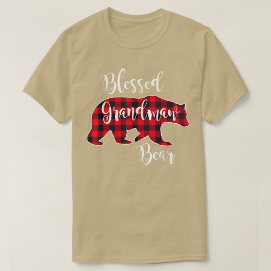 賛美Grandmaw Bear Red Buffalo Check Plaid Gran Tシャツ (デザイン正面)