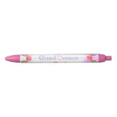 賛美Mama Pink Flowers 黒ボールペン (正面)