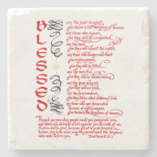 賛美Matthew 5 3 12聖書聖句キリスト教徒 ストーンコースター