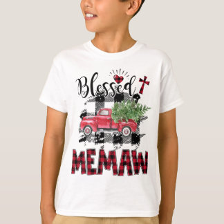 賛美Memaw Red-plaidクリスマス Tシャツ