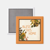 賛美THIS HOMEオレンジ&ブラウン秋フローラ マグネット (正面/裏面)