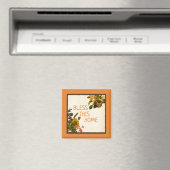 賛美THIS HOMEオレンジ&ブラウン秋フローラ マグネット (インサイチュ (食洗機))