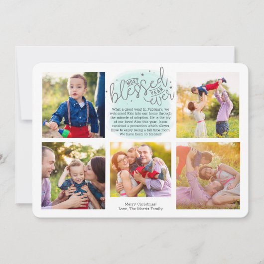 賛美Year Ever Year In Review Blue Water Color | シーズンカード (正面)