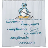 賛辞の隠喩のためのペンギンの魚釣り シャワーカーテン (正面)