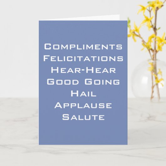 「賛辞、賛辞、賛辞、敬礼」 カード (黄色い花)