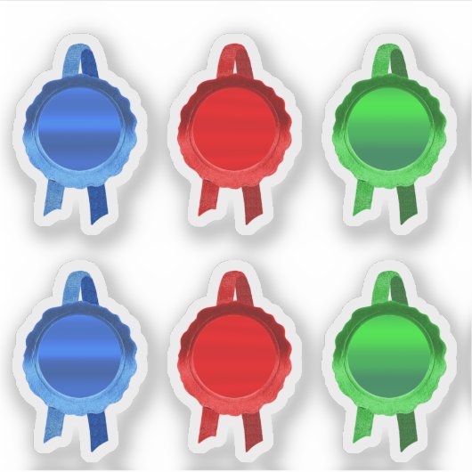 賞フェイク/証明書シールリボン（プレーンBRG） シール (正面)