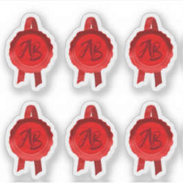 賞フェイク/証明書シールリボン(赤イニシャル) シール