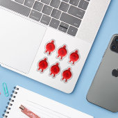 賞フェイク/証明書シールリボン(赤イニシャル) シール (ノートパソコンとiPhone)