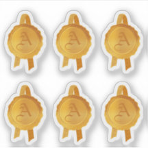 賞フェイク/証明書シールリボン(金ゴールドイニシャル)