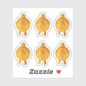 賞フェイク/証明書シールリボン(金ゴールドイニシャル) シール (シート)