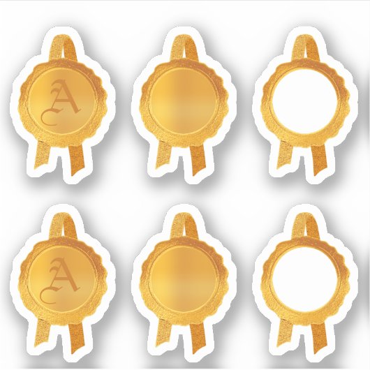 賞フェイク/証明書シールリボン(金ゴールド支援) シール (正面)