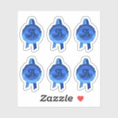 賞フェイク/証明書シールリボン(青イニシャル) シール (シート)