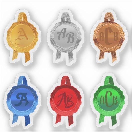 賞フェイク/証明書シールリボン(6ClrInitials) シール (正面)