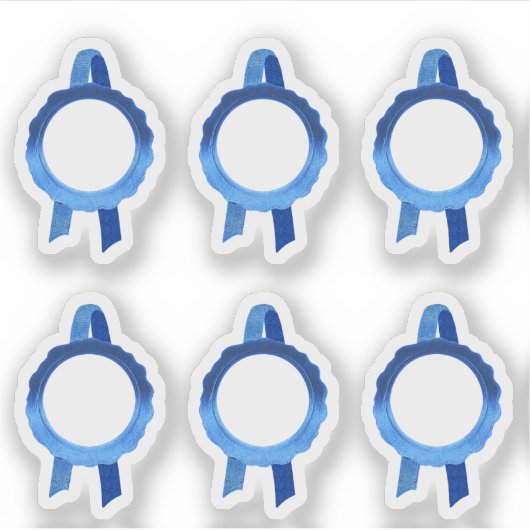 賞フェイク/証明書シールリボン(Blue Hollow) シール (正面)