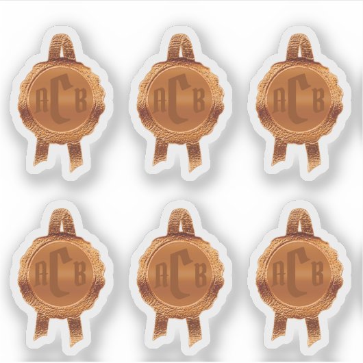 賞フェイク/証明書シールリボン(BronzeInitial) シール (正面)