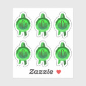 賞フェイク/証明書シールリボン(GreenInitials) シール (シート)