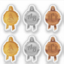 賞フェイク/証明書シールリボン(InitMetAssort)