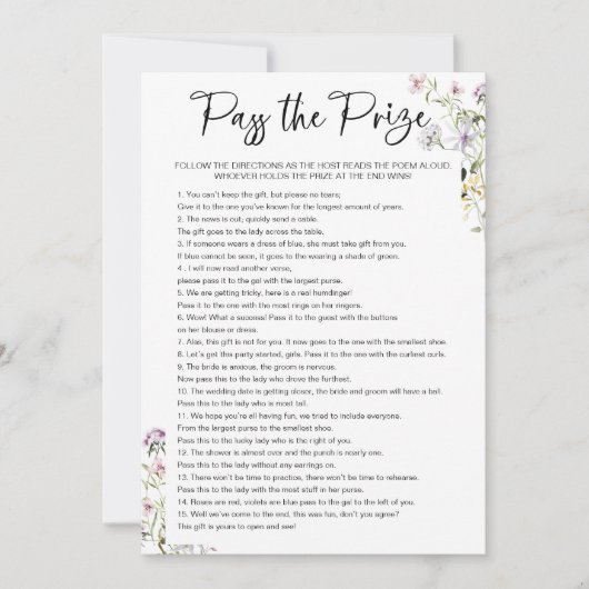 賞剣花ブライダルシャワー戦に合格 招待状 (正面)