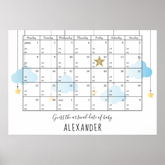 賞味期限と時間を推測する赤ちゃんシャワーゲーム ポスター (正面)